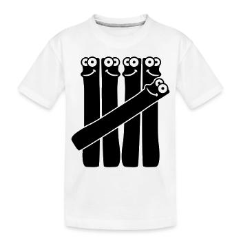 Cinq coups de numéro 5 cartoon dessin animé drôle - T-shirt bio Premium Enfant - blanc - Devant