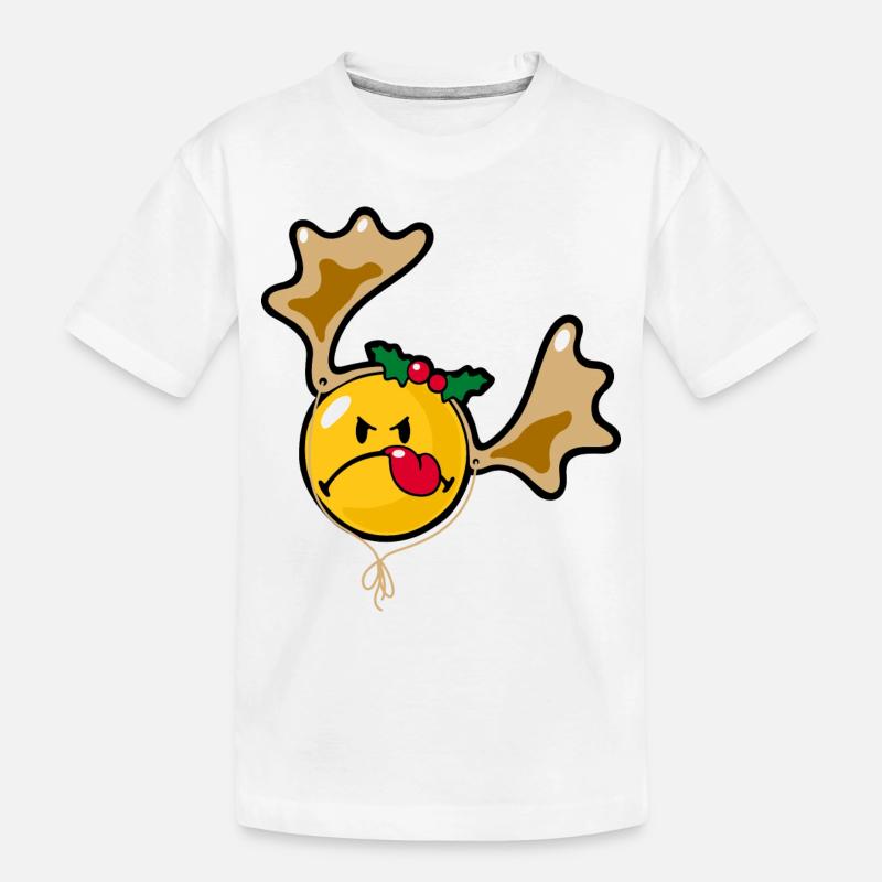 Smiley Christmas Bad Mood - Kinder Premium Bio T-Shirt - Weiß