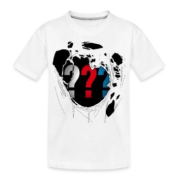 Die Drei ??? Logo Im Destroyed Look - Kinder Premium Bio T-Shirt - Weiß - Vorne