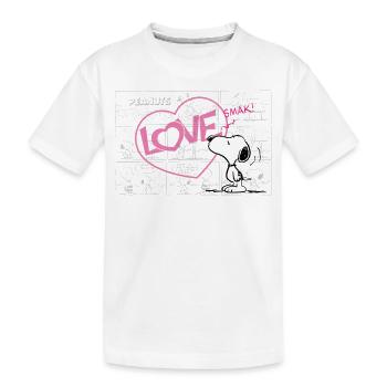 Peanuts Snoopy Love Herz Valentinstag Geschenk - Kinder Premium Bio T-Shirt - Weiß - Vorne