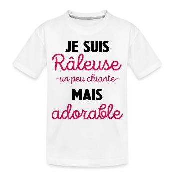 Je Suis Râleuse Un Peu Chiante Mais Adorable - T-shirt bio Premium Enfant - blanc - Devant