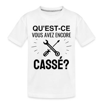 qu'est-ce que vous avez encore cassé - T-shirt bio Premium Enfant - blanc - Devant