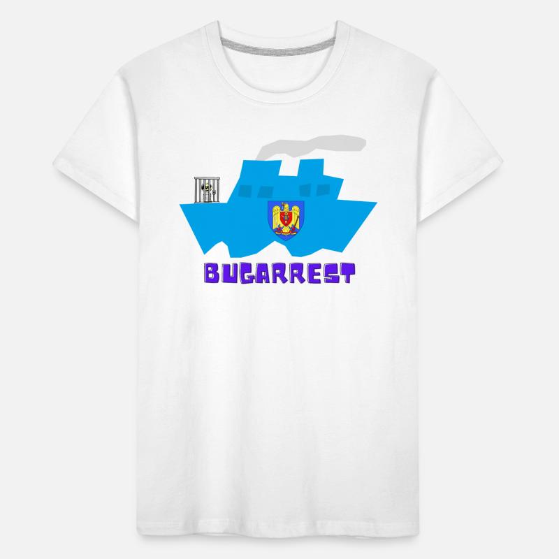 Bukarest vs Bugarrest, eingesperrt vorn auf Schiff Kinder Premium Bio T-Shirt