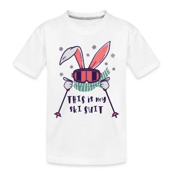 Das ist mein Skianzug Skihase Skihäschen - Kinder Premium Bio T-Shirt - Weiß - Vorne