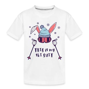 Das ist mein Skianzug Skihase Skihäschen - Kinder Premium Bio T-Shirt - Weiß - Vorne