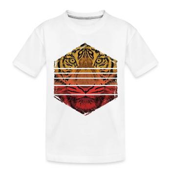 Tiger Animal Predator Wild Wilderness Vintage Retro - Kids' Premium Organic T-Shirt - white - Front