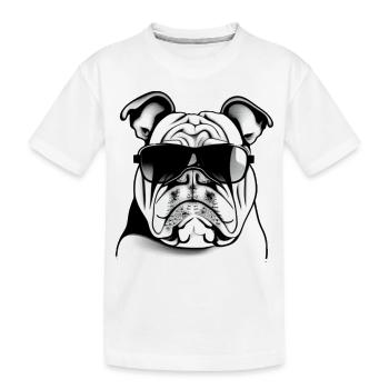 Chiens bouledogues avec lunettes de soleil motif cool - T-shirt bio Premium Enfant - blanc - Devant