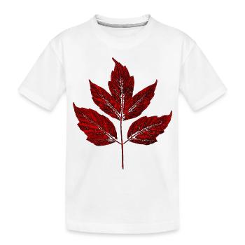 Blatt - Ahorn-Esche - Rot - Kinder Premium Bio T-Shirt - Weiß - Vorne