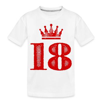 18 Number crown - Kids' Premium Organic T-Shirt - white - Front