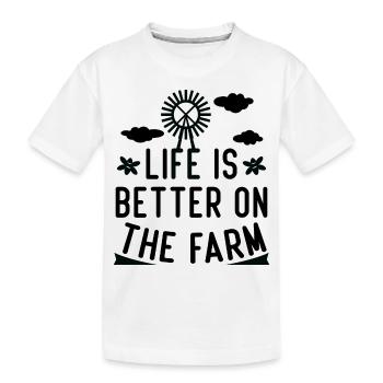 La vie est meilleure à la ferme - T-shirt bio Premium Enfant - blanc - Devant