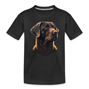 Tapferer Labrador Retriever - Kinder Premium Bio T-Shirt - Schwarz - Vorne