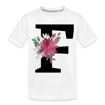 Buchstabe f blumig - Kinder Premium Bio T-Shirt - Weiß - Vorne