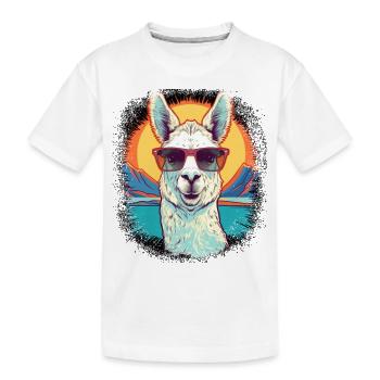 Drôle de cadeau d’anniversaire Camelidae Beach - T-shirt bio Premium Enfant - blanc - Devant
