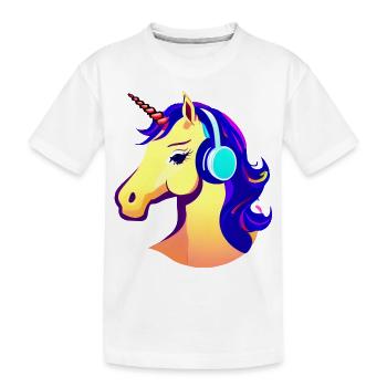 Licorne Écouter de la musique Licorne Mythique Animal Licornes - T-shirt bio Premium Enfant - blanc - Devant