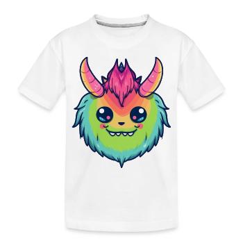 Mignon démon du mois de la fierté - T-shirt bio Premium Enfant - blanc - Devant