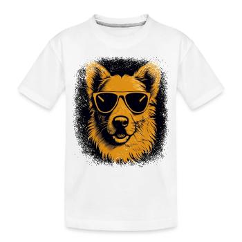 owner dog owner beagle father dog friendly - Kinder Premium Bio T-Shirt - Weiß - Vorne