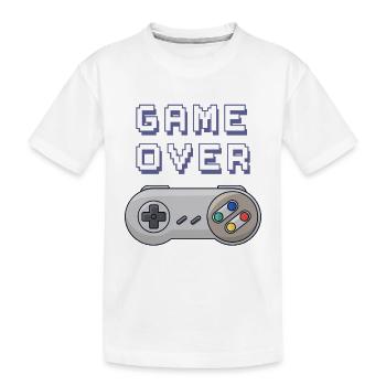 Game Over retro gaming controller - Kids' Premium Organic T-Shirt - white - Front
