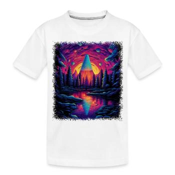 heart present peace sign joke counterculture happy - Kinder Premium Bio T-Shirt - Weiß - Vorne
