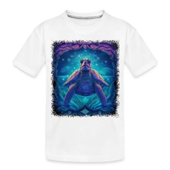 tortoises green gift tribal turtle love fun - Kinder Premium Bio T-Shirt - Weiß - Vorne