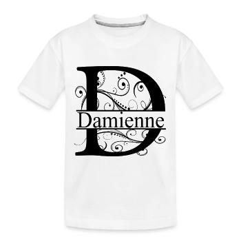 Monogramm mit dem Namen Damienne - Kinder Premium Bio T-Shirt - Weiß - Vorne