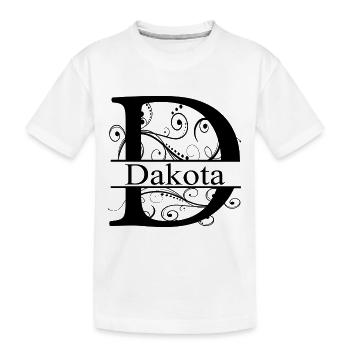 Monogram avec le prénom Dakota - T-shirt bio Premium Enfant - blanc - Devant
