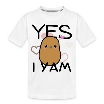Oui I Yam Drôle Sucré Mignon Patate Kawaii Nourriture Amour - T-shirt bio Premium Enfant - blanc - Devant