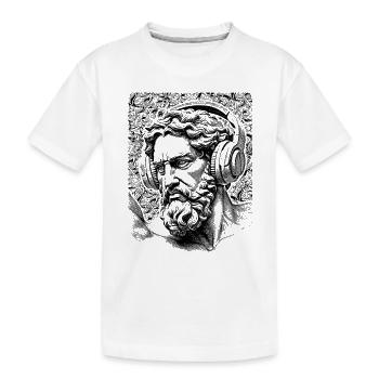 Zeus-T-Shirt: Antike Götter und Elektro-Klänge - Kinder Premium Bio T-Shirt - Weiß - Vorne
