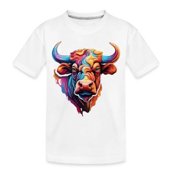 Taureau / Taureau / Animal / Cornes / Tauromachie - T-shirt bio Premium Enfant - blanc - Devant