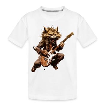 Pets, Cute, Cat, Animal, Cat, Funny Music, Guitar - Kids' Premium Organic T-Shirt - white - Front