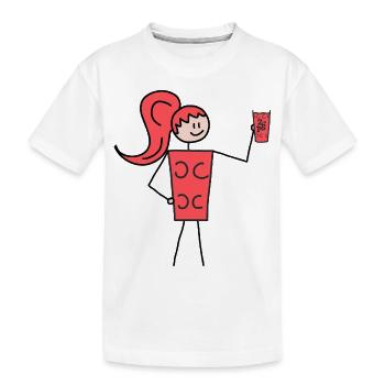 Rote Schobbtimistin - Kinder Premium Bio T-Shirt - Weiß - Vorne