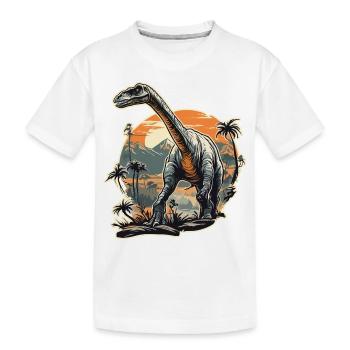 Dinosaurier / Tier / Urzeit / Reptil / Jungs - Kinder Premium Bio T-Shirt - Weiß - Vorne