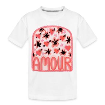 Amour Amour Coeurs et Fleurs - T-shirt bio Premium Enfant - blanc - Devant