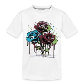 Fleurs Femmes girl power design art femelle rose - T-shirt bio Premium Enfant - blanc - Devant