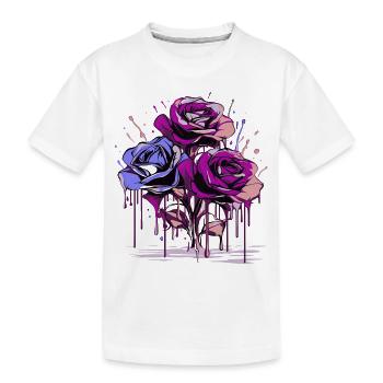 Fleurs Femmes girl power design art femelle rose - T-shirt bio Premium Enfant - blanc - Devant