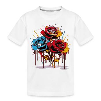 Fleurs Femmes girl power design art femelle rose - T-shirt bio Premium Enfant - blanc - Devant