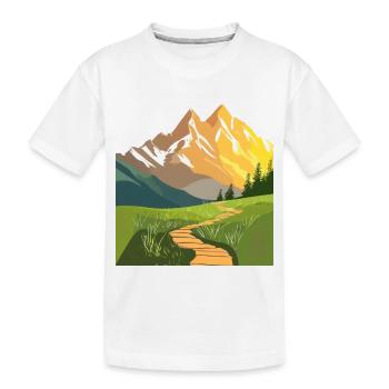 Sentier de randonnée au coucher du soleil - T-shirt bio Premium Enfant - blanc - Devant