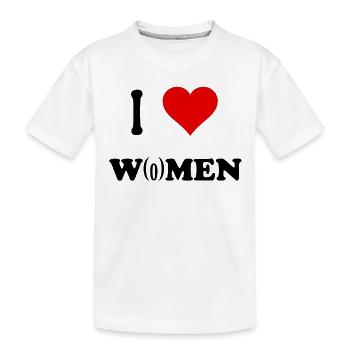 ich liebe Frauen, i love women, lustiger Spruch - Kinder Premium Bio T-Shirt - Weiß - Vorne