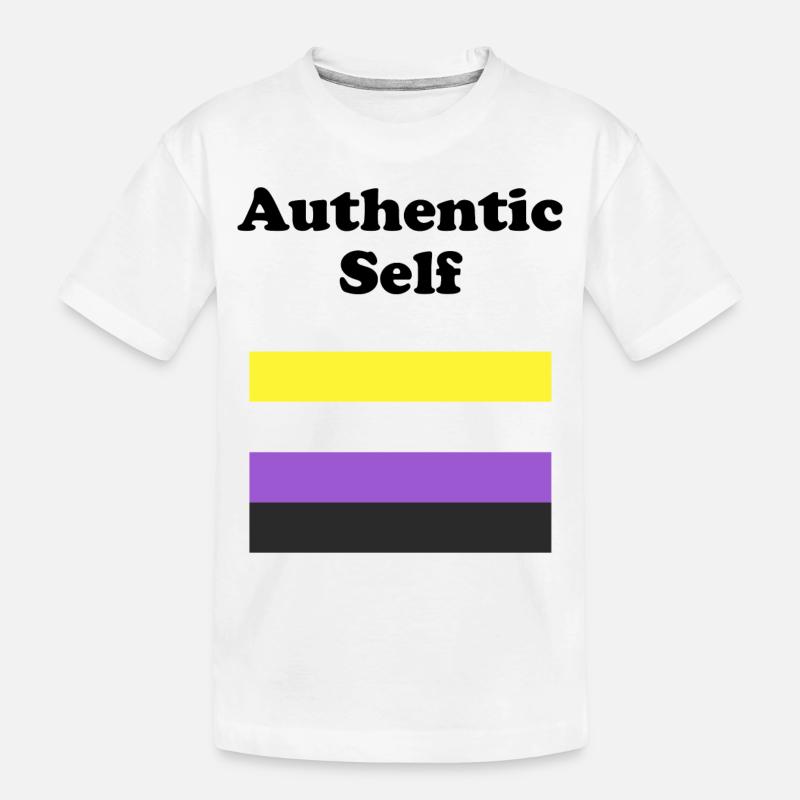 Drapeau non binaire Soi authentique - T-shirt bio Premium Enfant - blanc