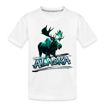 Alaska , Elchbulle - Kinder Premium Bio T-Shirt - Weiß - Vorne