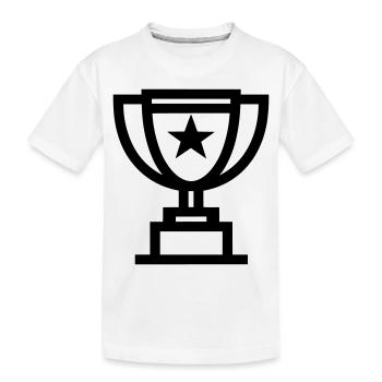 trophy - Kids' Premium Organic T-Shirt - white - Front
