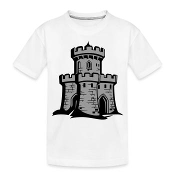 Castle Fortress Knight's Castle Symbol - Kids' Premium Organic T-Shirt - white - Front