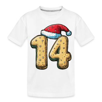 Biscuit de Noël à 14 chiffres - T-shirt bio Premium Enfant - blanc - Devant