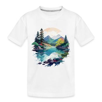 Ruhige Landschaft Ruhig Beschauliche Natur Im Freien - Kinder Premium Bio T-Shirt - Weiß - Vorne