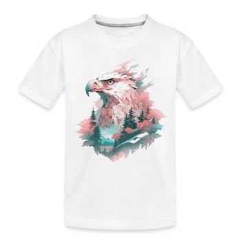 Adler Adlerkopf Natur Wildnis Wald Bäume Berge - Kinder Premium Bio T-Shirt - Weiß - Vorne
