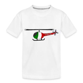 Helicopter Italy Flag Children - Kids' Premium Organic T-Shirt - white - Front