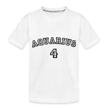 Zodiac Line "Trikot-Style" - Aquarius - Kinder Premium Bio T-Shirt - Weiß - Vorne