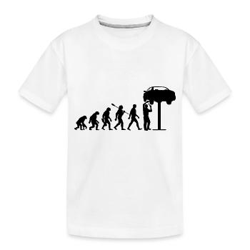 Evolution - Voiture - Mécanicien automobile - Mécanicien - T-shirt bio Premium Enfant - blanc - Devant