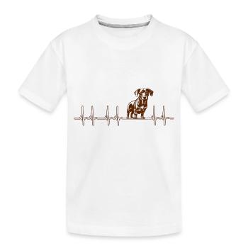 teckel aime ECG Heartbeat - T-shirt bio Premium Enfant - blanc - Devant