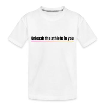 Entfessle den Athleten in dir - Kinder Premium Bio T-Shirt - Weiß - Vorne