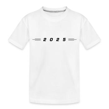 2025 Jahr - Kinder Premium Bio T-Shirt - Weiß - Vorne